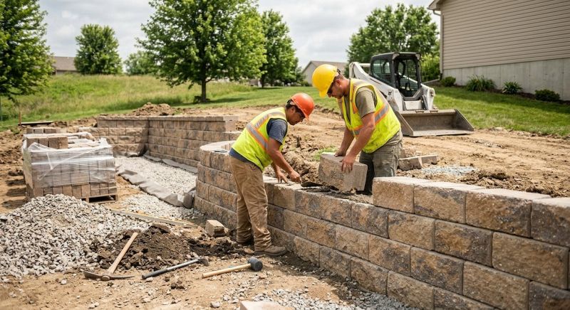 Block Retaining Wall Installation in Santa Rosa, CA