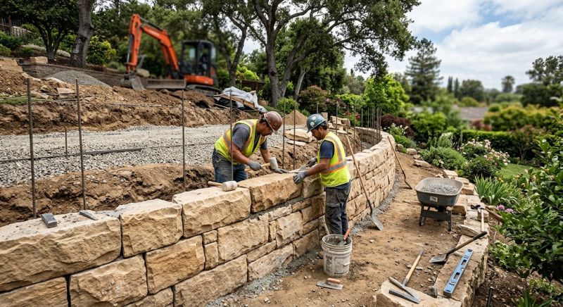 Block Retaining Wall Installation in Santa Rosa, CA
